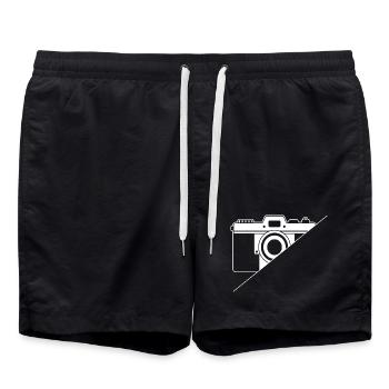 Kamermann Retro Camera Design pour les photographes - Short de bain - noir - Devant - AI Model Male 185 light (185cm)