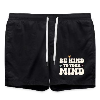 Psychische Gesundheit Mental Health - Swim Trunks - black - Front - AI Model Male 185 light (185cm)