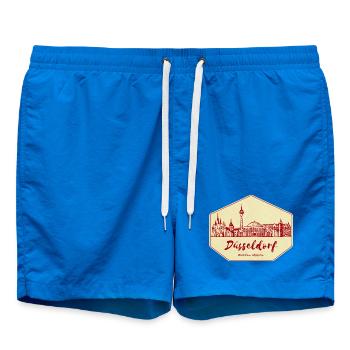 Dusseldorf Skyline Badge - Swim Trunks - cobalt blue - Front