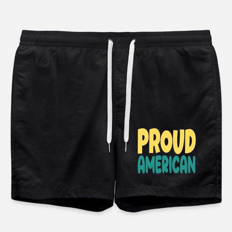 Pround typograohy américaine - Short de bain - noir