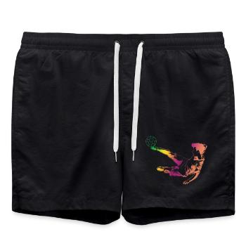 Croquis de football - Short de bain - noir - Devant - AI Model Male 185 light (185cm)