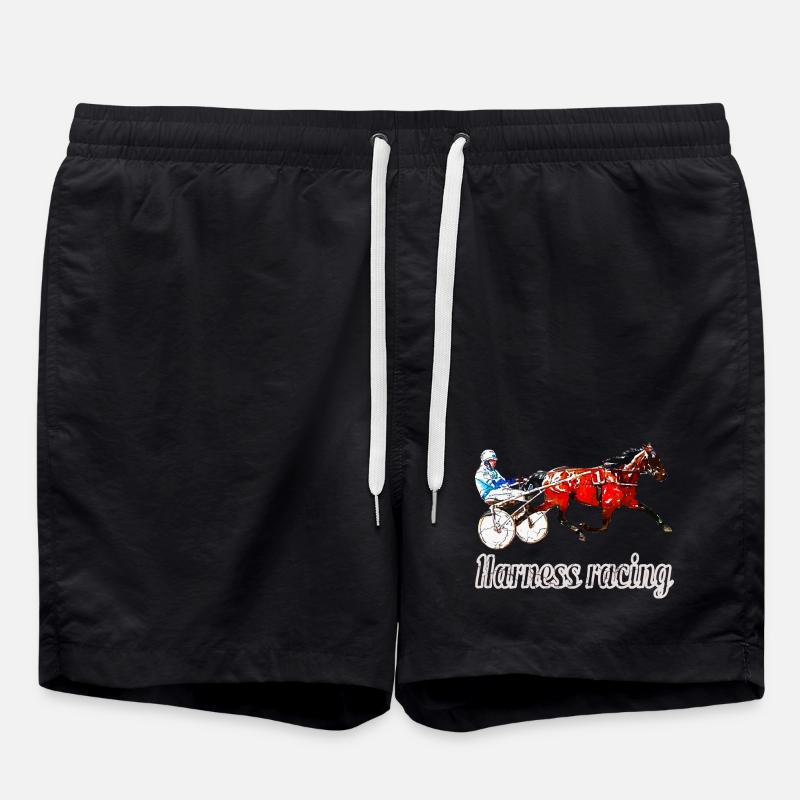 Traber Design with Lettering - Swim Trunks - black