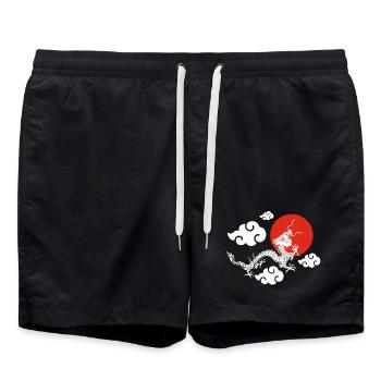 The Flight of the White Dragon - Swim Trunks - black - Front - AI Model Male 185 light (185cm)