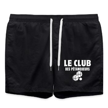 club de pétanque, pétanqueur, pétanque - Short de bain - noir - Devant - AI Model Male 185 light (185cm)