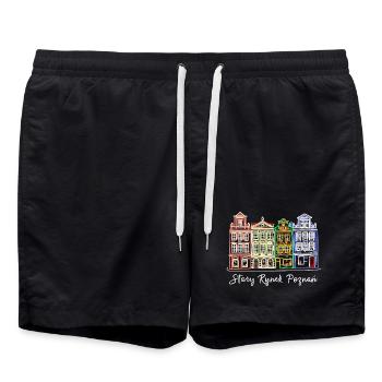 Alter Markt Posen, Polen historische Fassaden - Badeshorts - Schwarz - Vorne - AI Model Male 185 light (185cm)