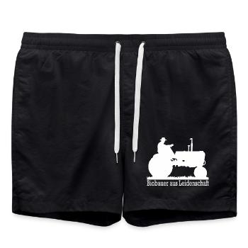 Biobauer aus Leidenschaft Landwirt Geschenk - Badeshorts - Schwarz - Vorne - AI Model Male 185 light (185cm)