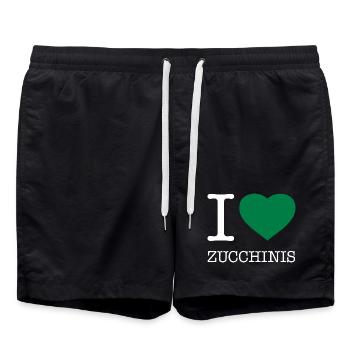 J’ADORE LES COURGETTES - Short de bain - noir - Devant - AI Model Male 185 light (185cm)