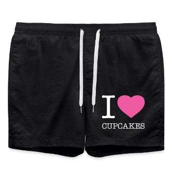 J’ADORE LES CUPCAKES - Short de bain - noir - Devant - AI Model Male 185 light (185cm)