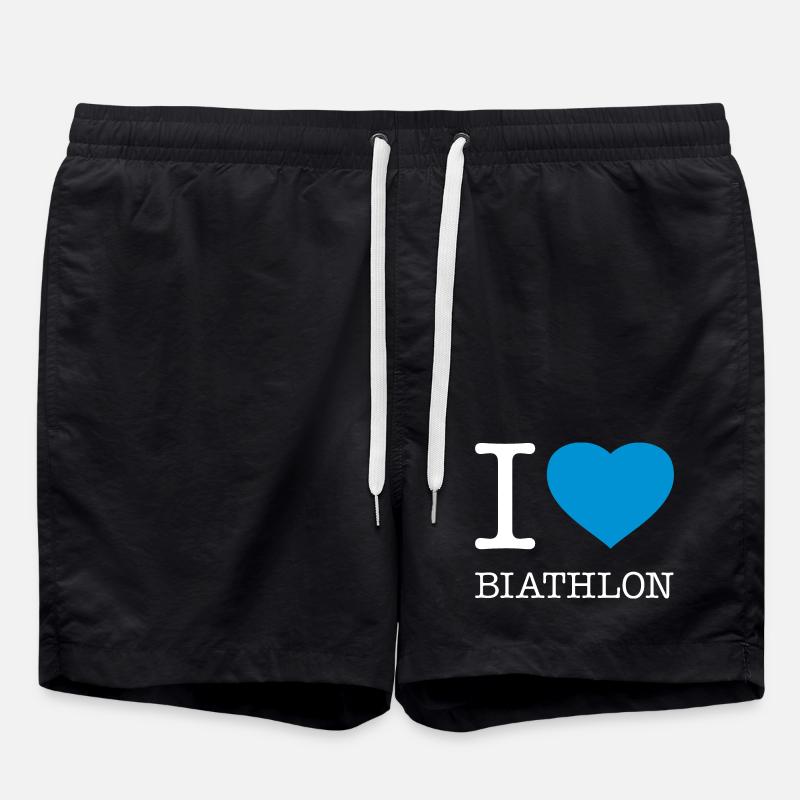 I LOVE BIATHLON - Swim Trunks - black
