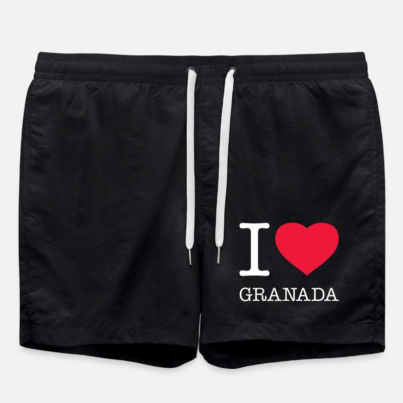 I LOVE GRANADA - Swim Trunks - black