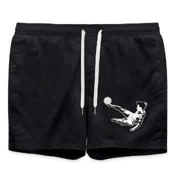 Fußballer Junge - Badeshorts - Schwarz - Vorne - AI Model Male 185 light (185cm)