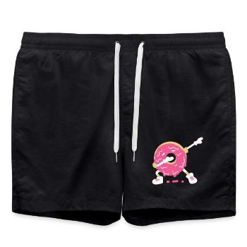 Lustiger Donut - Badeshorts - Schwarz - Vorne - AI Model Male 185 light (185cm)