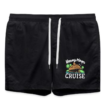 Flitterwochen Kreuzfahrt Urlaub - Badeshorts - Schwarz - Vorne - AI Model Male 185 light (185cm)