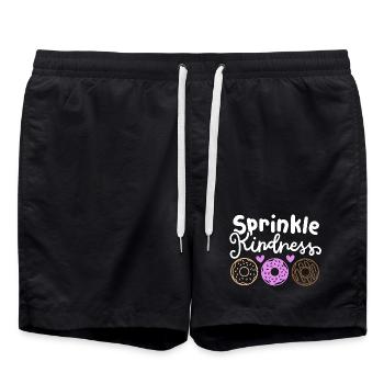 Donut gegen Mobbing - Badeshorts - Schwarz - Vorne - AI Model Male 185 light (185cm)