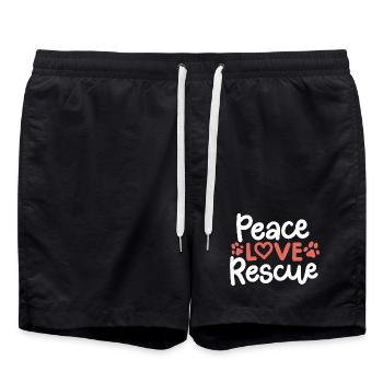 Dog Rescue Dog Lover - Badeshorts - Schwarz - Vorne - AI Model Male 185 light (185cm)