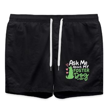 Pflegehund Herrchen Frauchen - Badeshorts - Schwarz - Vorne - AI Model Male 185 light (185cm)