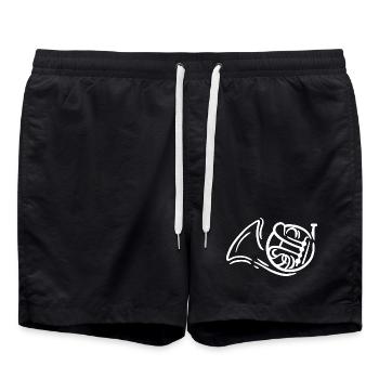 Waldhorn - Badeshorts - Schwarz - Vorne - AI Model Male 185 light (185cm)