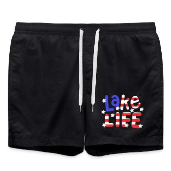 See Natur Seeliebhaber - Badeshorts - Schwarz - Vorne - AI Model Male 185 light (185cm)