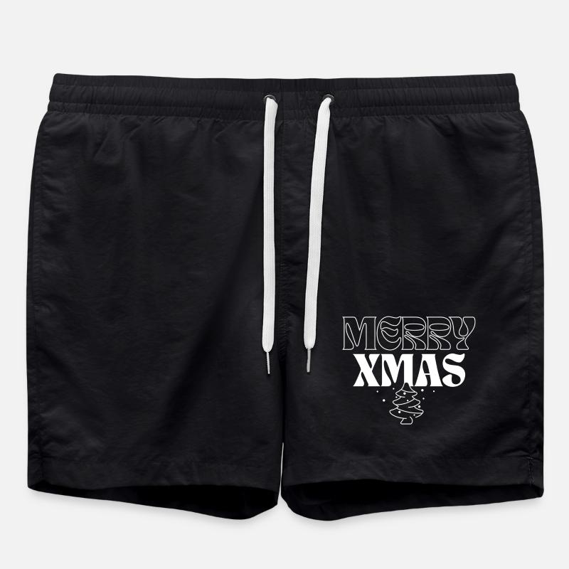 Typographie festive Joyeux Noël - Short de bain - noir