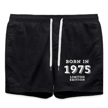 born in 1975, year of birth - Swim Trunks - black - Front - AI Model Male 185 light (185cm)