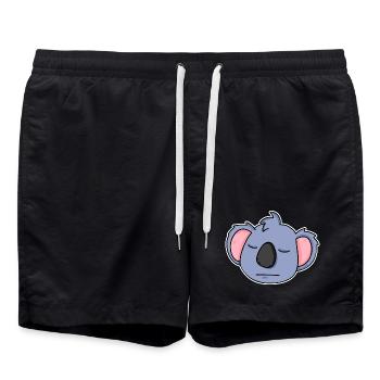 Koala Head Animal Tired - Swim Trunks - black - Front - AI Model Male 185 light (185cm)