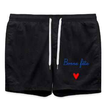 BONNE FÊTE. COEUR. BONNE FÊTE MAMAN. MAMAN - Short de bain - noir - Devant - AI Model Male 185 light (185cm)