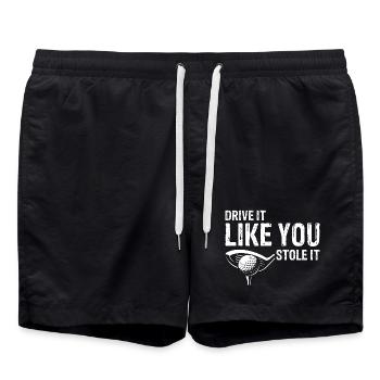 If You're Not Making Putts Fix Your Form Humor - Swim Trunks - black - Front - AI Model Male 185 light (185cm)