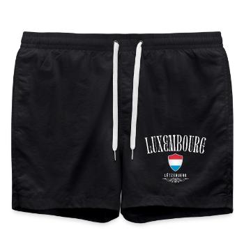Luxembourg flag, made in Luxembourg - Swim Trunks - black - Front - AI Model Male 185 light (185cm)