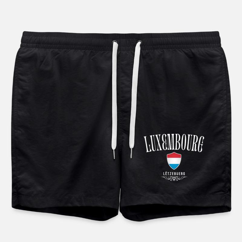 Drapeau luxembourgeois, made in Luxembourg - Short de bain - noir