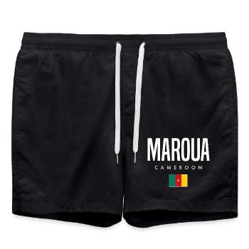 Maroua Kamerun Kameruner - Badeshorts - Schwarz - Vorne - AI Model Male 185 light (185cm)