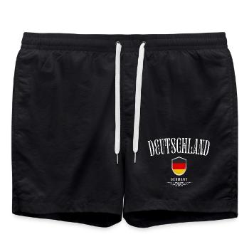German pride, minimalist sleek design - Swim Trunks - black - Front - AI Model Male 185 light (185cm)