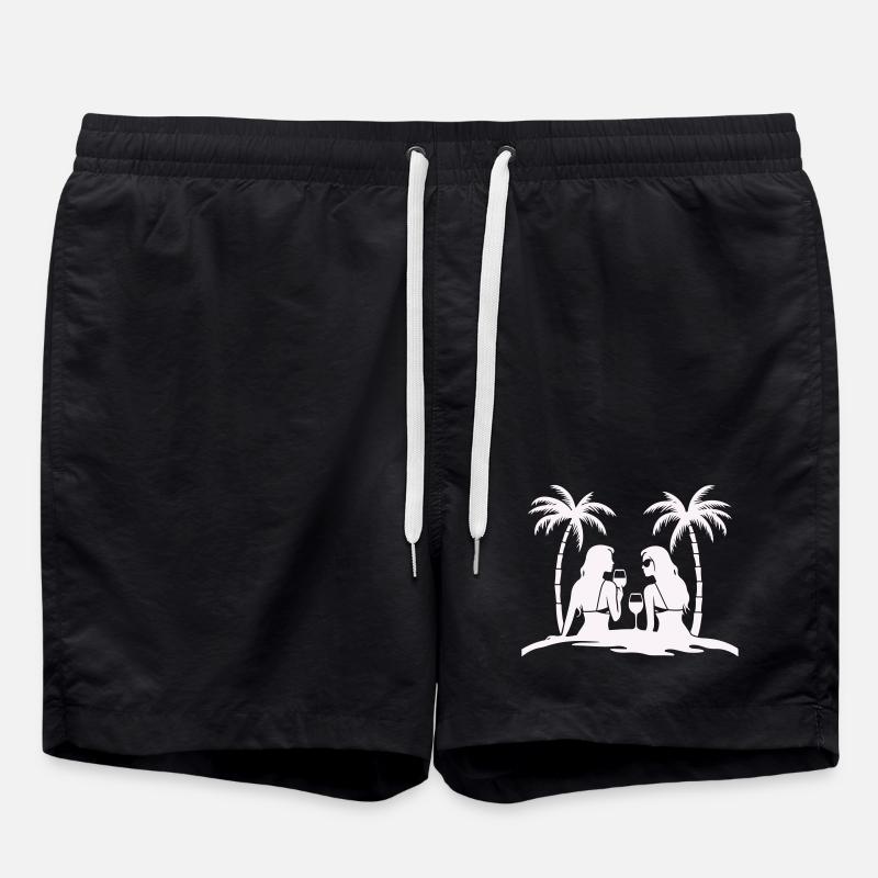 Silhouette style tropical plage nuit - Short de bain - noir