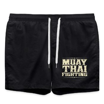 Muay thaï - Short de bain - noir - Devant - AI Model Male 185 light (185cm)