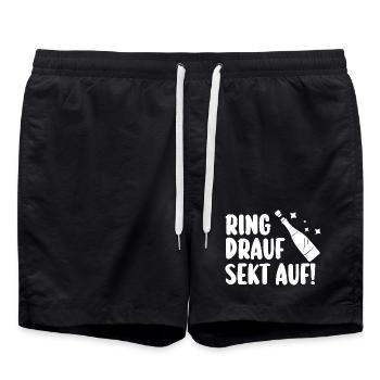 Bachelor Party Team Bride Hen Party - Swim Trunks - black - Front - AI Model Male 185 light (185cm)
