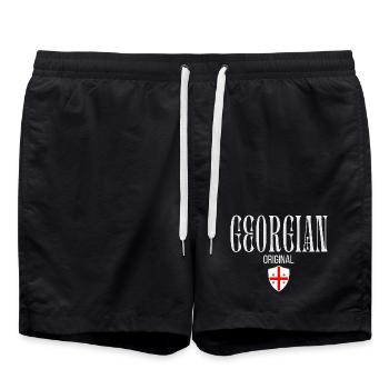 Géorgien d’origine, j’adore la Géorgie - Short de bain - noir - Devant - AI Model Male 185 light (185cm)