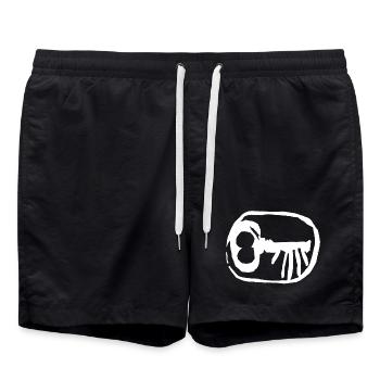 Principales stempel_600dpi_051103_ohne_HG_weiss - Short de bain - noir - Devant - AI Model Male 185 light (185cm)