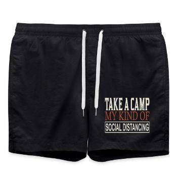 Take a Camp My Social Distancing - Swim Trunks - black - Front - AI Model Male 185 light (185cm)