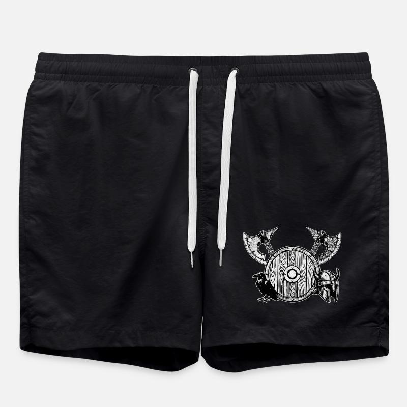 Nordic Axe and Shield - Swim Trunks - black