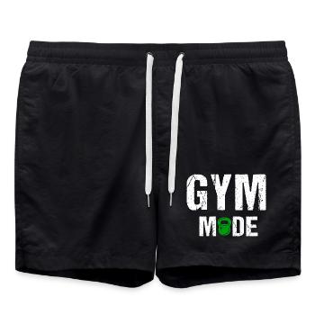 Bodybuilding Fitness Vintage Gym Athleten Workout - Badeshorts - Schwarz - Vorne - AI Model Male 185 light (185cm)