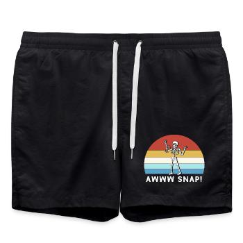 Knochenbruch Halloween Skelett Knochen Armbruch - Badeshorts - Schwarz - Vorne - AI Model Male 185 light (185cm)