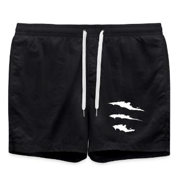 Le manteau blanc de la mer (abstrait) - Short de bain - noir - Devant - AI Model Male 185 light (185cm)