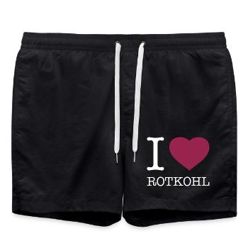 J’adore le chou rouge - Short de bain - noir - Devant - AI Model Male 185 light (185cm)