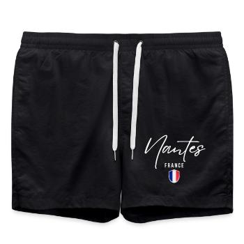 Nantes, Frankreich, elegantes Design Nantes - Badeshorts - Schwarz - Vorne - AI Model Male 185 light (185cm)