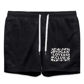 Club d’amateurs de yoga amis yogis drôles qui s’assemblent - Short de bain - noir - Devant - AI Model Male 185 light (185cm)