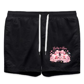 Valentinstag Würfel 67 Six Seven Meme Lustig - Badeshorts - Schwarz - Vorne - AI Model Male 185 light (185cm)