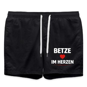 Betze in the Heart – Kaiserslautern Fan Shirt - Swim Trunks - black - Front - AI Model Male 185 light (185cm)
