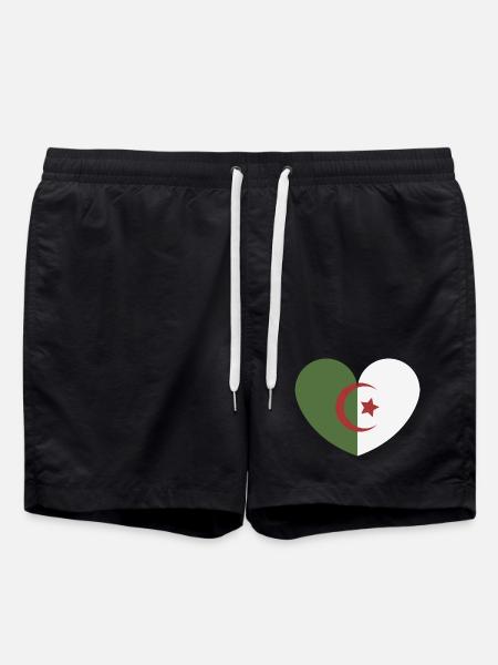 Algeria heart flag - Swim Trunks - black