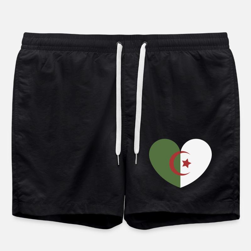 Algerische Herzflagge - Badeshorts - Schwarz