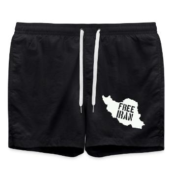 Iran Liberté Iran Libérer l’Iran - Short de bain - noir - Devant - AI Model Male 185 light (185cm)