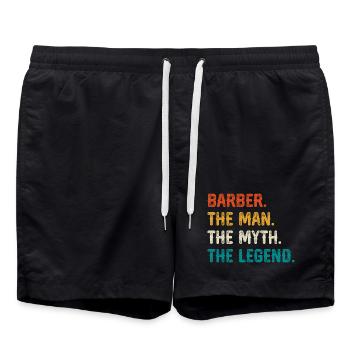 T-shirt légende du mythe du barbier - Short de bain - noir - Devant - AI Model Male 185 light (185cm)